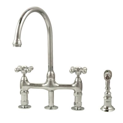 Bradford Bridge Kitchen Faucet - Metal Cross Handles