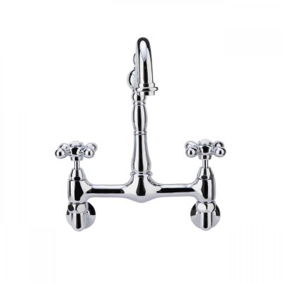 Florian Wall Mount Kitchen Faucet - Metal Cross Handles