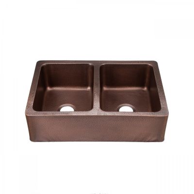 Copper Double Bowl Farmhouse Sink