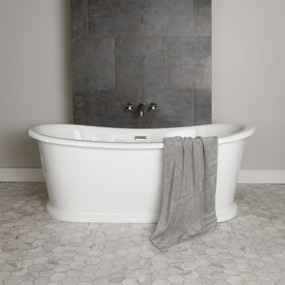 Deleanna 69 Inch Acrylic Double Slipper Freestanding Tub