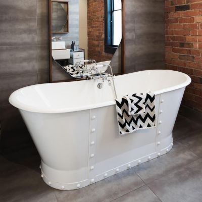 ASSANA CAST IRON SKIRTED DOUBLE ENDED TUB -  NO FAUCET DRILLING 