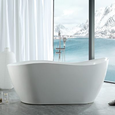 Canaan 67 Inch Acrylic Contemporary Double Ended Tub - No Faucet Drillings
