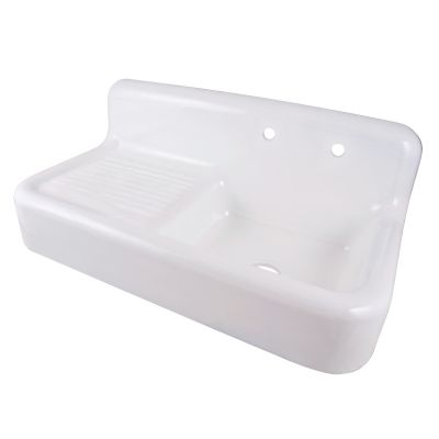 42" Cast Iron Sink with Drainboard