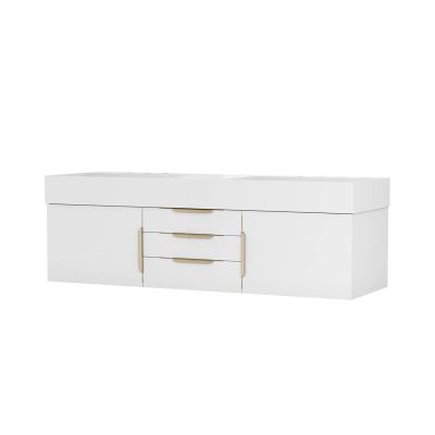 Exton 60 Inch Oak Console Floating Vanity