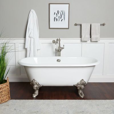 EPERNEY CAST IRON CLAWFOOT DOUBLE ENDED TUB -  NO FAUCET DRILLING 