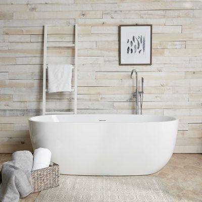 Naras 67 Inch Acrylic Contemporary Double Ended Tub - No Faucet Drilling