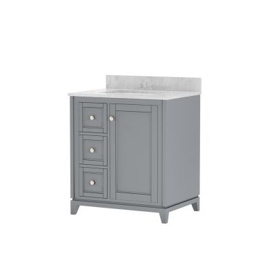 Placid 30 Inch Oak Vanity with Rectangular Undermount Sink