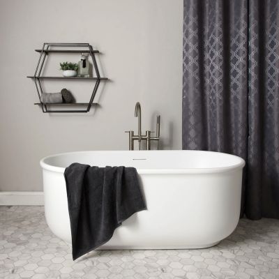 Janine Acrylic Matte White Contemporary Double Ended Tub - No Faucet Drilling