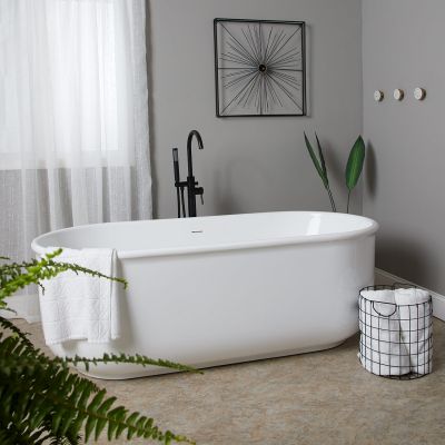 Janine Acrylic  Contemporary Double Ended Tub - No Faucet Drilling