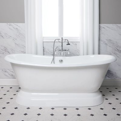 SUSSEX CAST IRON PEDESTAL DOUBLE SLIPPER TUB