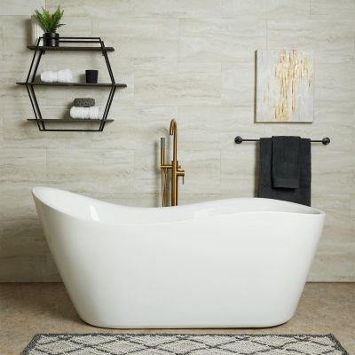 Gianna 65 Inch Acrylic Contemporary Slipper Tub - No Faucet Drilling